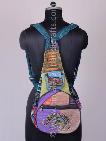 stonewashed-denim-owl-backpack-with-razor-cut-accents  display picture 3